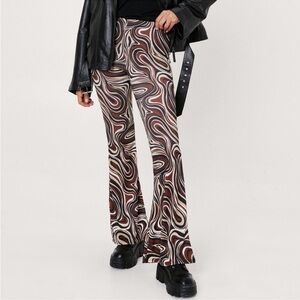 Brown Marble‎ Swirl bell bottom pants